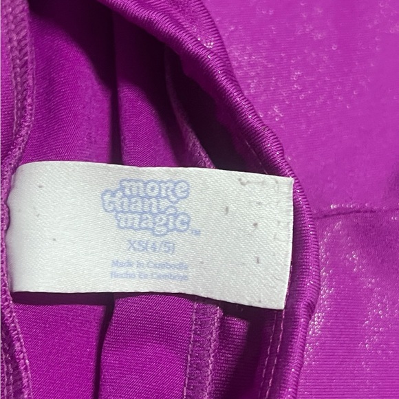 Little Girls Size 4T Purple Sparkly Glitter-free Kids Athletic Dance Shorts - Picture 3 of 3